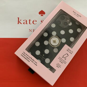 ケイトスペード　Kate spade　アイフォン ケース リング ＆ ドット　iPhone 12pro Max　ブラックマルチ　代引き不【あす楽対応】