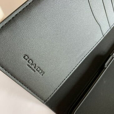 ★コーチ iPhone 13 Pro ケース coach シグネーチャ柄 チャコールグレー 手帳型アイフォーンケース 13 Pro【あす楽対応】 代引き不可