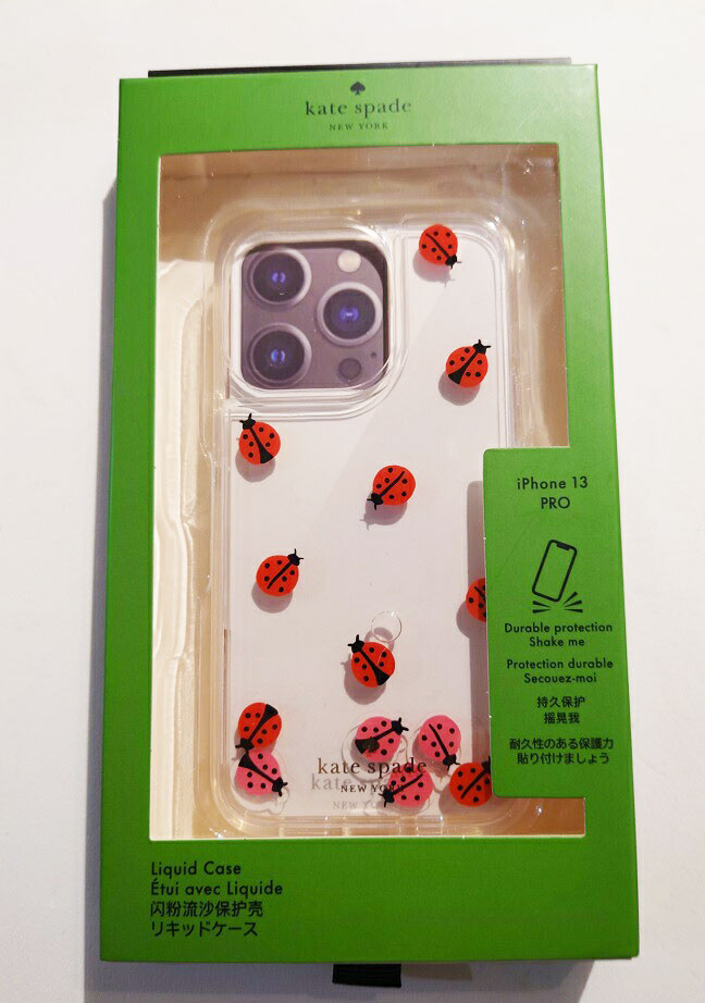 Rakuten - ★ケイトスペード　Kate spade　アイフォン ケース レディバグ パーティ プリント 13 pro ケース iPhone Case 13 Pro テントウムシ 代引き不可