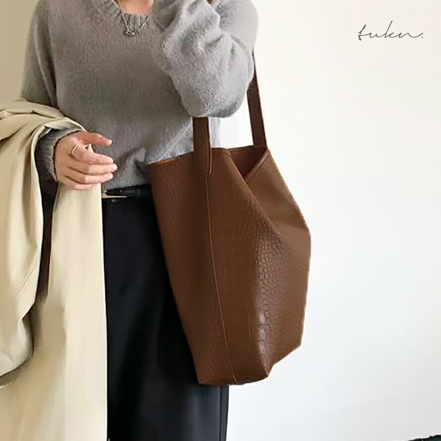 SALE｜30%OFF ワンショルダーバッグ トートバッグ レディース 大きめ クロコ A4 通勤 通学 かわいい 綺麗め 肩掛け 黒 ブラック 茶色 ブラウン 軽量