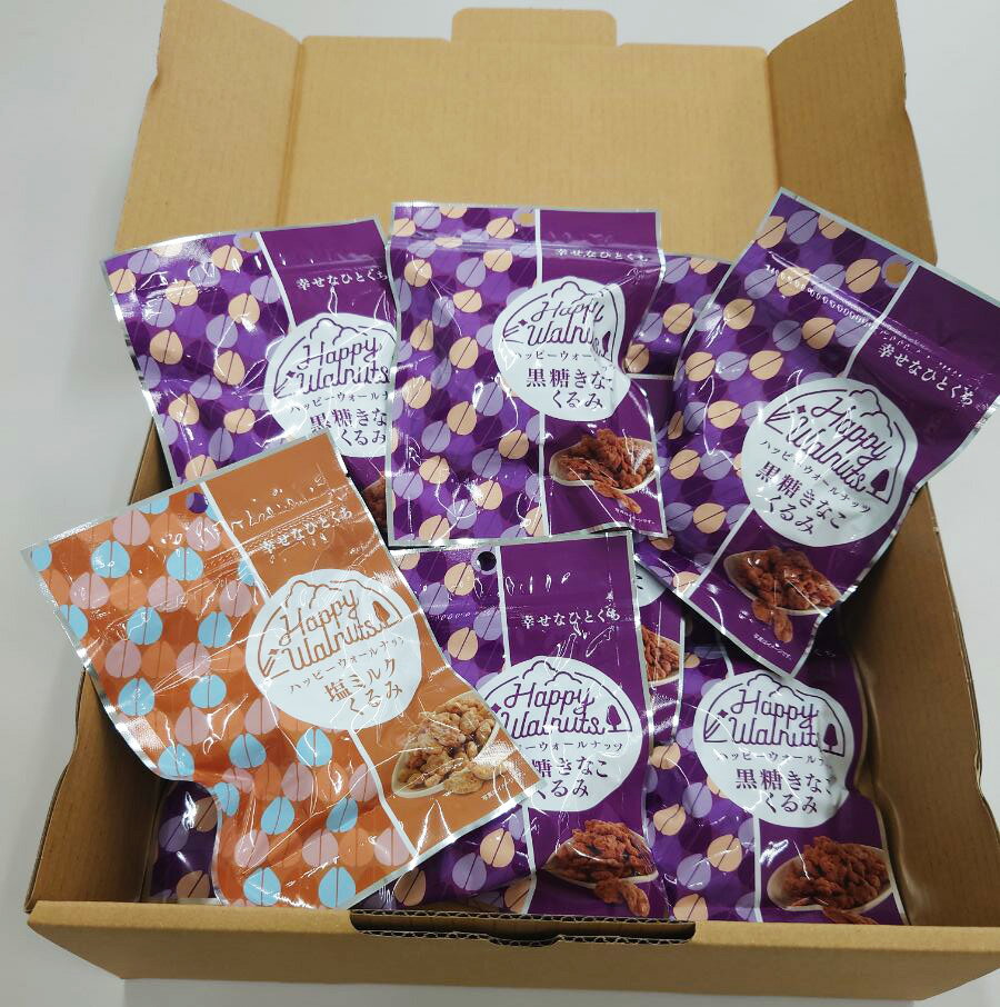 Happy Walnuts ( 黒糖きなこ ) 10個 セット +1 ハッピー・ウォールナッツ セット 詰め合わせ ナッツ 佃煮 敬老 お取り寄せ グルメのサムネイル