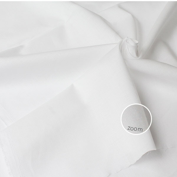 生地 綿ローン 無地 ホワイト 白 (1m単位) ゆうパケット3mまで可