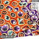 ハロウィン プ リント生地 クッキー 柄 Halloween 秋 季節 (最低単位30cm~10cm単位の切売)