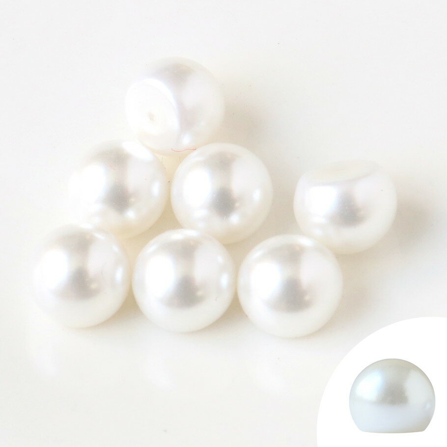 スリークォーターパール 10mm 10個入 半円パール 高級感 アクセサリー デコ ジュエリー ハンドメイド 手作り 推し活 トレカ 衣装 貼りつけパール 貼り付け 貼付