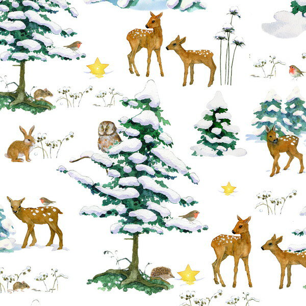 生地 輸入生地 acufactum アクファクトゥム アクファトゥム 雪の中のバンビ 約150cm幅 (最低単位30cm～10cm単位の切り売り)のサムネイル