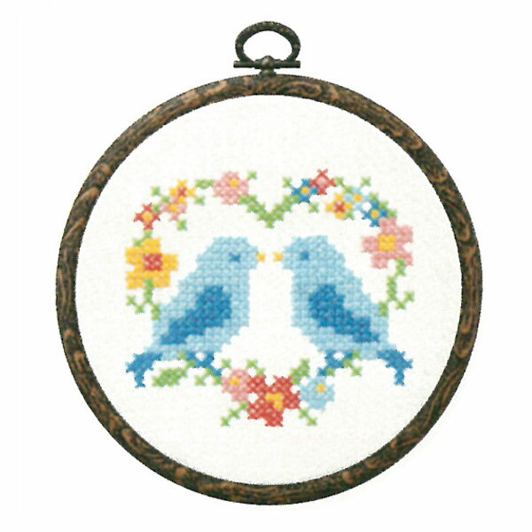 【RSS期間 P5倍】 刺しゅうキット ぬりえみたいなクロスステッチ バード 図案がプリント済み　簡単　初..