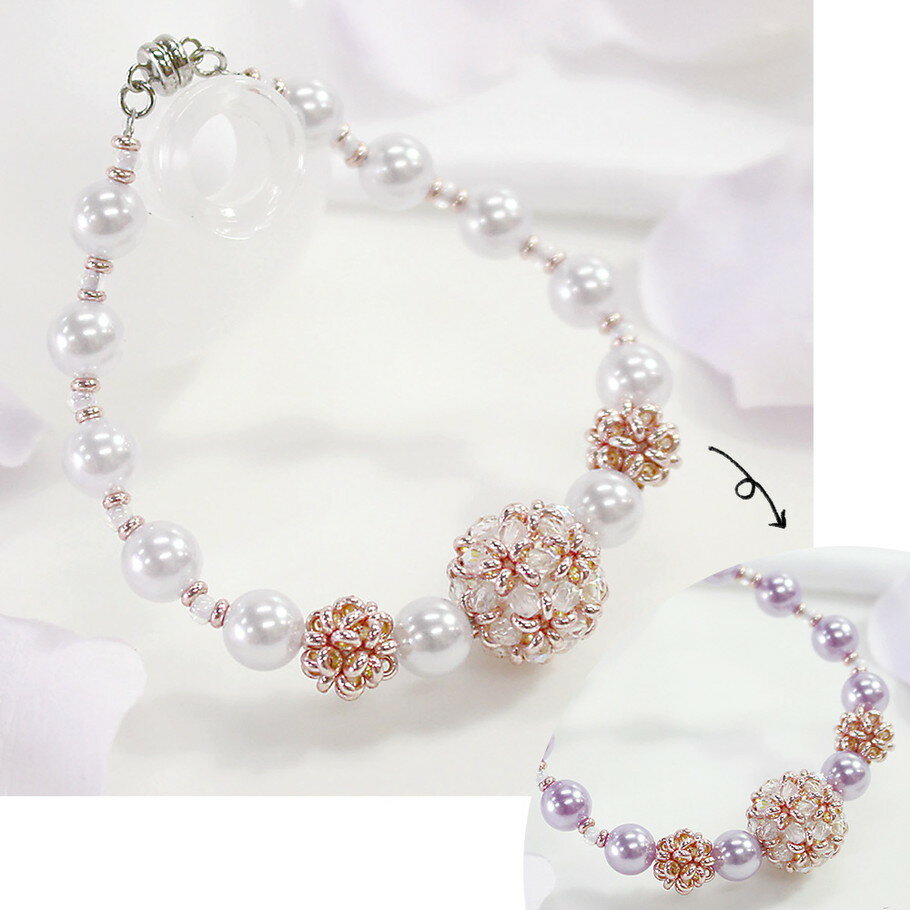 UVパールアクセサリーキット ブレスレット 紫外線対策 紫外線チェッカー アクセサリー ホワイト パープル 機能性 UV対策