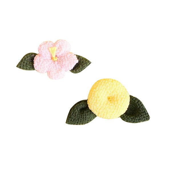 ちりめんパーツ 桜と橘