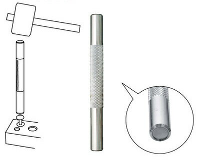 カシメ打ち棒 小・中サイズ(小カシメ対応、頭径6～7mm)