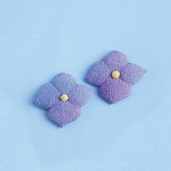 ちりめんパーツ 紫陽花 大 2個入 梅雨