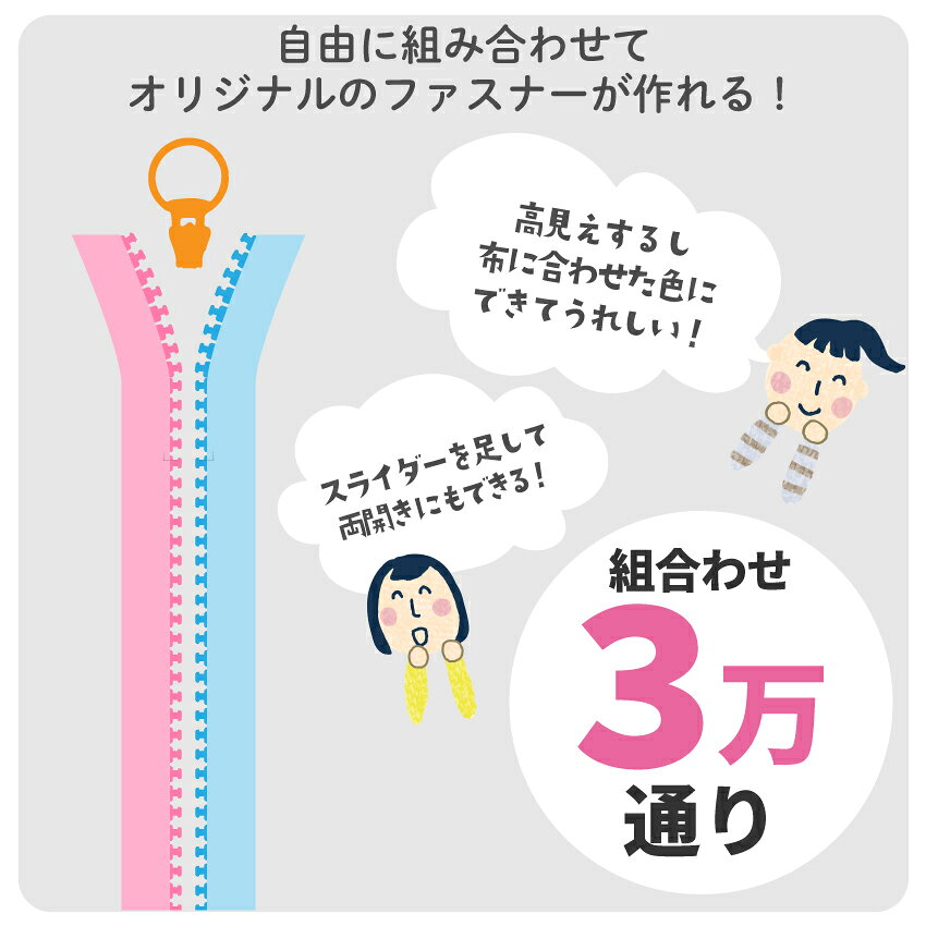 フリースタイル ファスナー 3番ミニ 【ファスナーチェーン】 (1.2m巻) 30色 長い