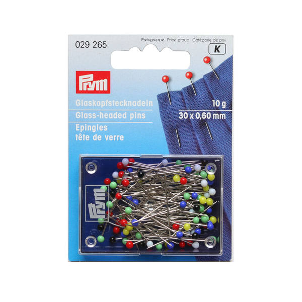 Gusset Needle - グラスヘッドピン 0.6mm×30mm 10g まち針 Prym プリム