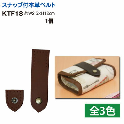 スナップ付き本皮 ベルト 2.5x12cm カードケース止め