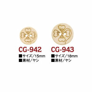 Fruit Button - ナチュラル ボタン 15mm ( 6個入 ) CG-942_943 | つくる楽しみ