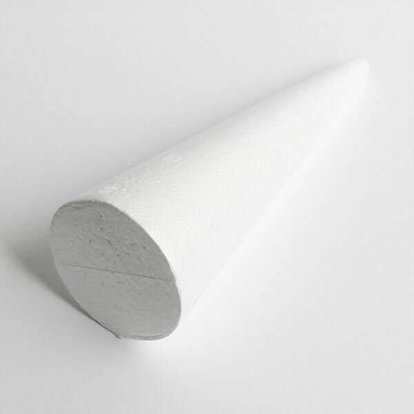 円すい型スチロール芯 円錐 直径 9cmx25cm (取り寄せ) スチロール芯 発泡スチロール スチロール 球素ボール 発砲ボール 手芸 DIY リメイク 丸スチボール 土台 緩衝材 軽量（取り寄せ）