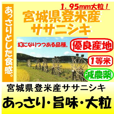 宮城県登米産ササニシキ（減農薬）新米30年産1等米5kg