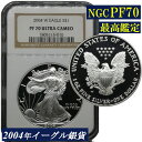 最高鑑定 2004年 NGC PF70 UCAM アメリカ イーグルプルーフ銀貨 1オンス 前デザイン タイプ1 米国 イーグル銀貨 NGC American Silver Eagle ULTRA CAMEO ウルトラカメオ コイン 鑑定 貨幣 通貨 現物資産 1ドル銀貨 銀貨 モダンコイン