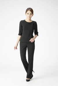 【ブラックフォーマル】新商品!【あす楽】【即日発送】【送料無料】喪服丈長ジャケットジャケット、ブラウス、パンツの3ピーススーツオールシーズンレディースS/M/L