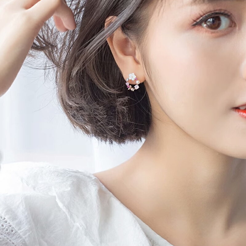 ピアス 金属アレルギー つけっぱなし 両耳セット 大人 おしゃれ 花 蝶 シンプル かわいい 大人 シルバー925