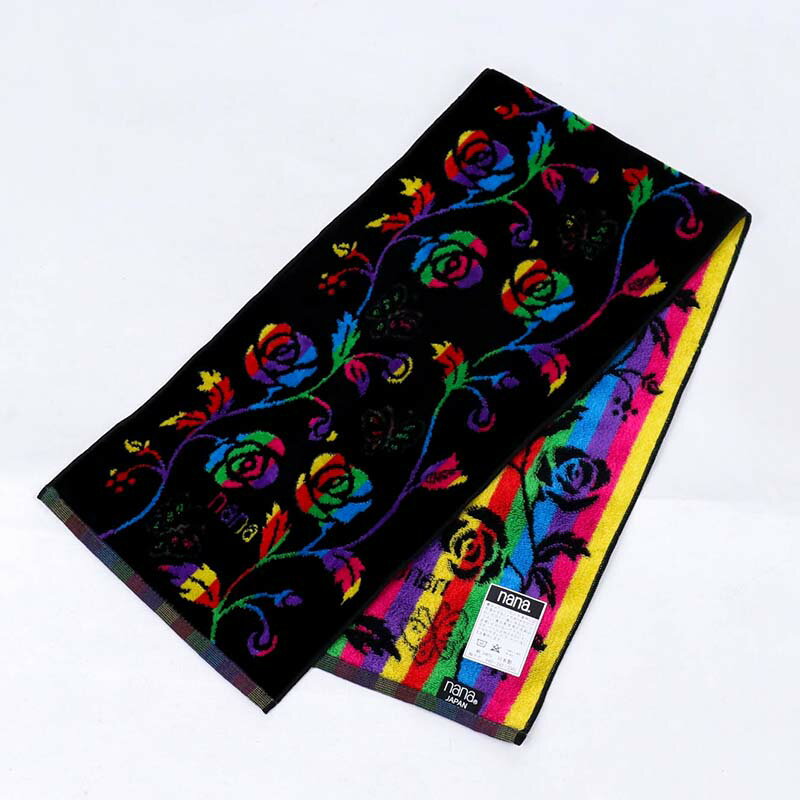 【送料込み】タオル　横浜ナナ　湘南ナナ　NANA　フェイスタオル ハーフ　ローズパピヨン　クロ多色　nn-fth9-E