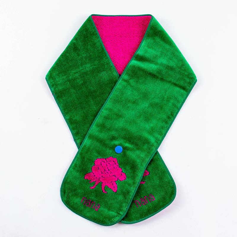 【送料込み】マフラー　横浜ナナ　湘南ナナ　 NANA　ボタン付きナロータオルマフラー　ローズ柄　グリ..