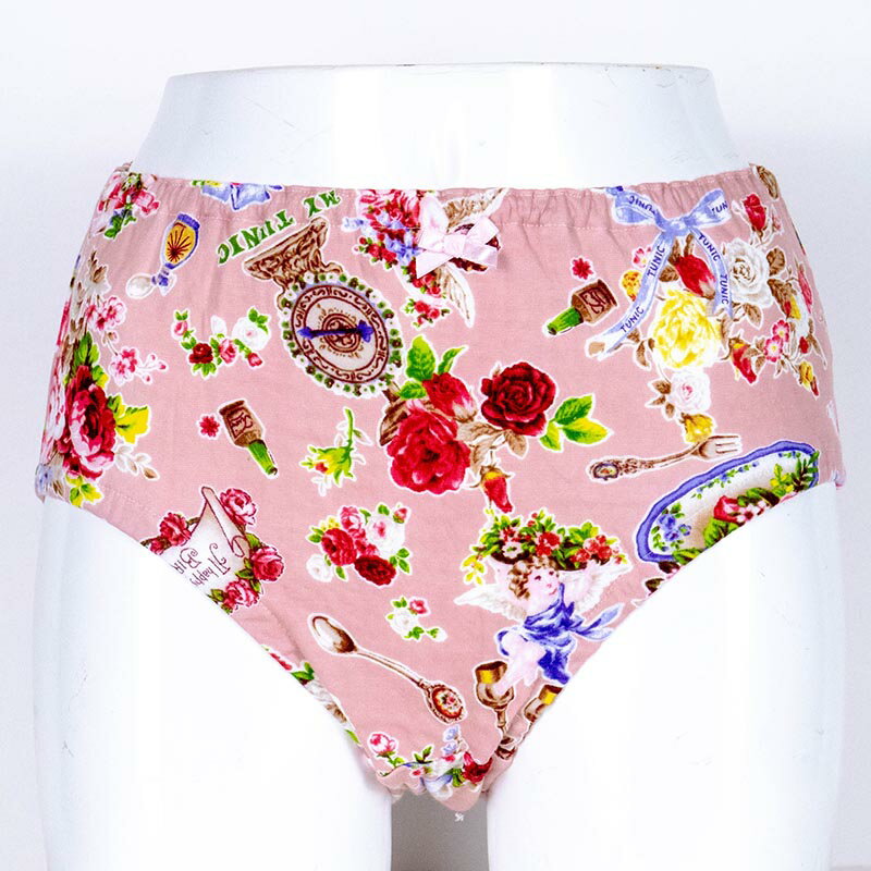 【送料込み】ショーツ　下着　TUNIC　40接結・バラリボン　ピンク　オヤスミパンツ　1109M-A