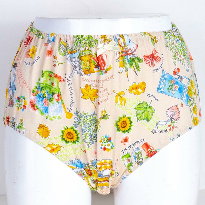 【送料込み】ショーツ　TUNIC　80接結・ハーブガーデン　オヤスミパンツ　ベージュ　サイズL　1128L-A