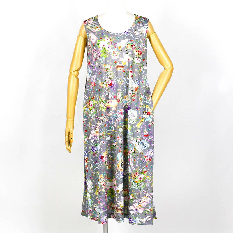 【送料無料】ノースリーブ TUNIC ビスコラピア・シャイニーデイ ノースリーブ グレー フリーサイズ 13419-C