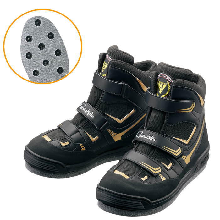 フェルトスパイクシューズ GM4514 ブラック×ゴールド LLサイズ がまかつ