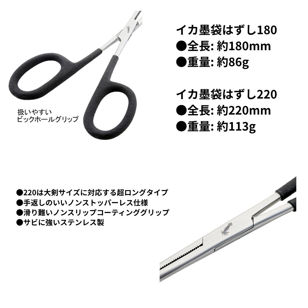 turip(fishing・outdoor)のダイドウブク イカ墨袋はずし 滑り難いノンスリップコーティンググリップ サビに強いステンレス製｜アングル2