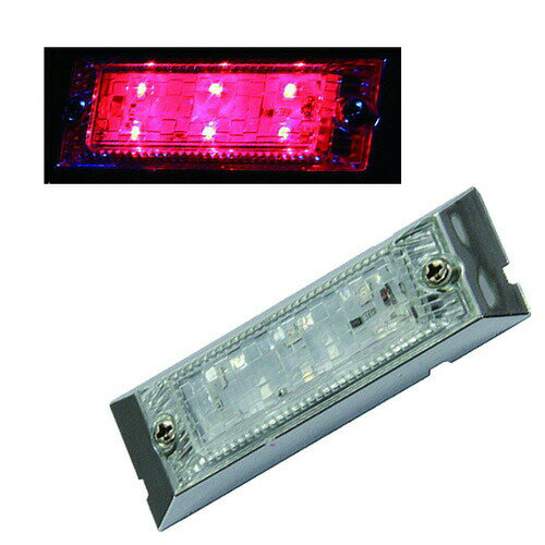 Rakuten - 超高輝度LEDを6個搭載☆【LED6ウルトラフラットマーカーランプ DC24V（クリア/レッド）】
