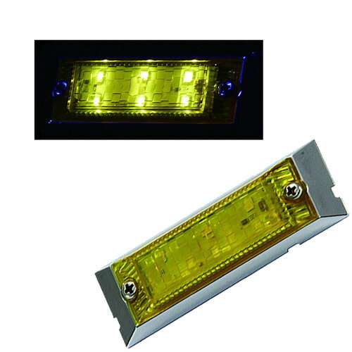 Rakuten - 超高輝度LEDを6個搭載☆【LED6ウルトラフラットマーカーランプ DC24V（イエロー/イエロー）】