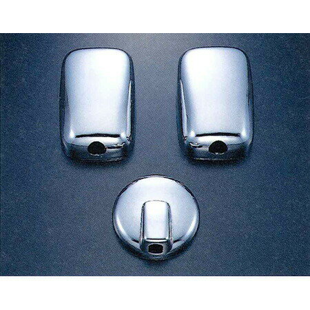 デザインが冴えるJET製☆【メッキミラーカバー3点セット（マツダ2トンタイタン標準車 170φアンダーミラーセット）】