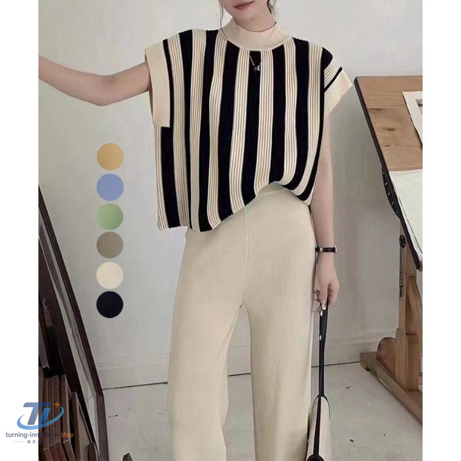 【楽天スーパーSALE】サマーニットセットアップ 韓国 春夏秋服限り