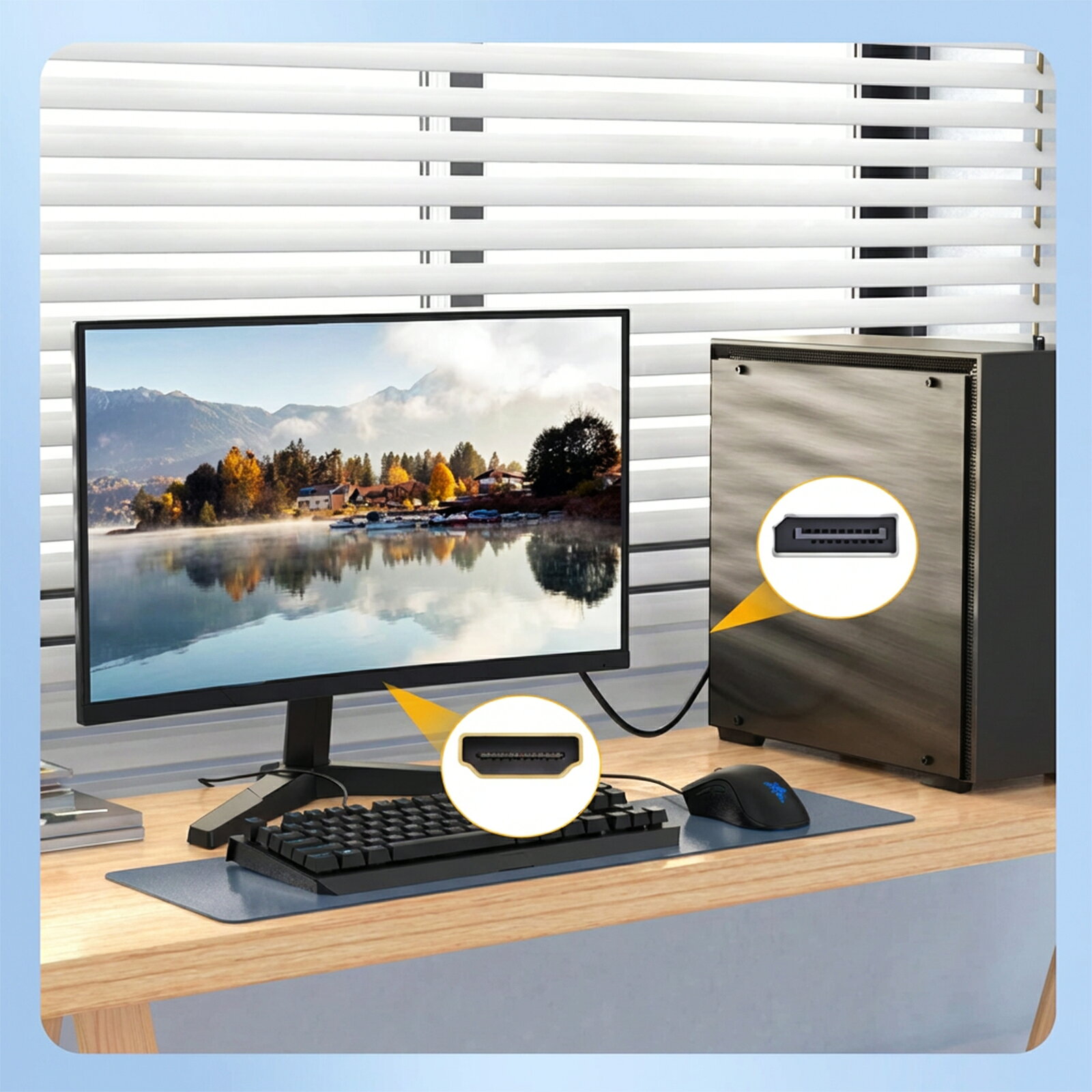 ターンオーバーセラピーのDisplayPort(DP) to HDMIケーブル 4K/30Hz 1080P/60Hz 1920x1200 金メッキプラグ ディスプレイポート変換HDMIリード モニター PC ラップトップ プロジェクター対応 (4K/30Hz 1.8m) ZCM 2026CT-TOJPZCM｜アングル2