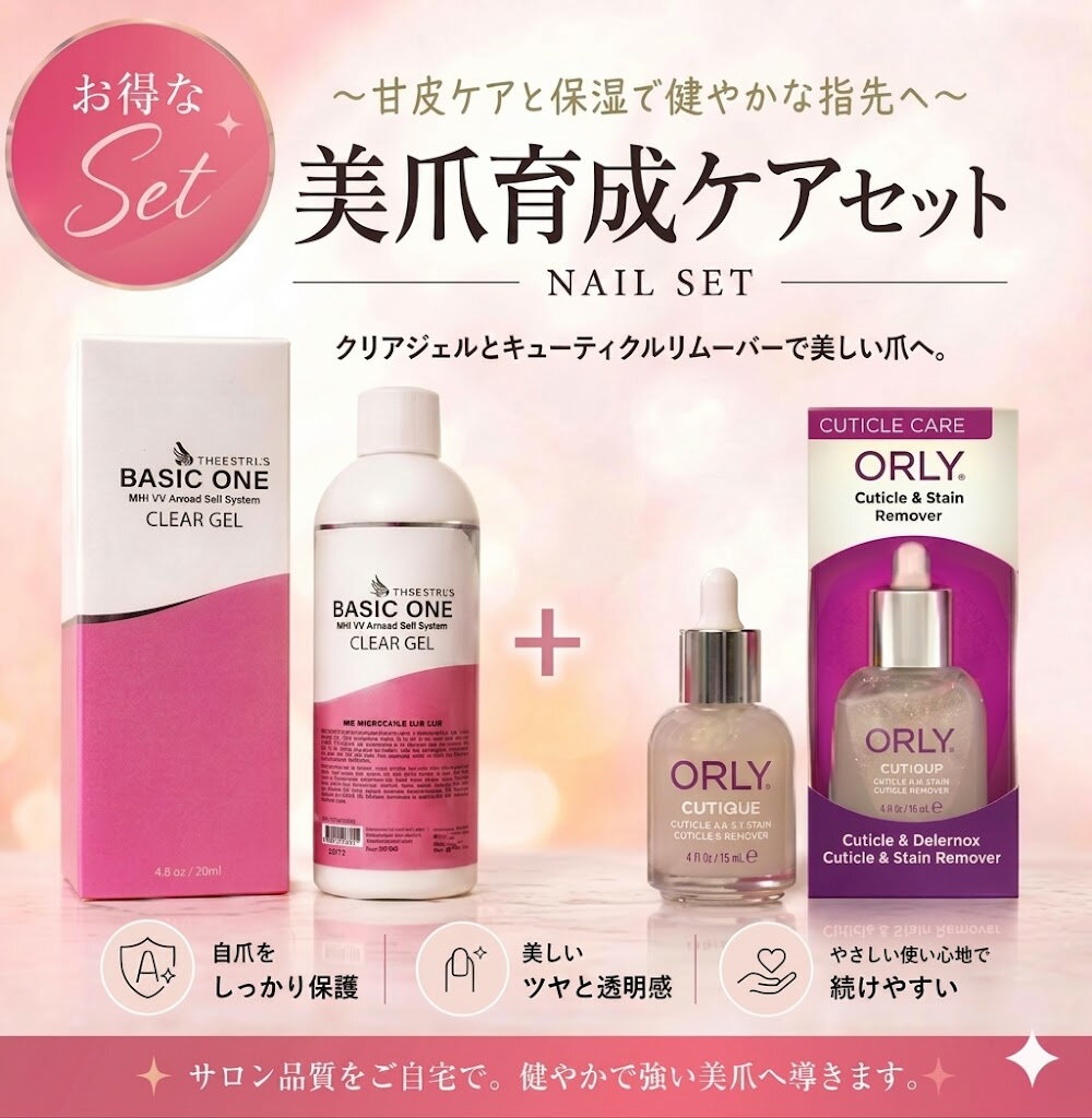 美爪育成ケアセット クリストリオベーシックワンクリアジェル オーリーキューティクルリムーバー セット CHRISTRIO 237 ORLY キューティーク Set