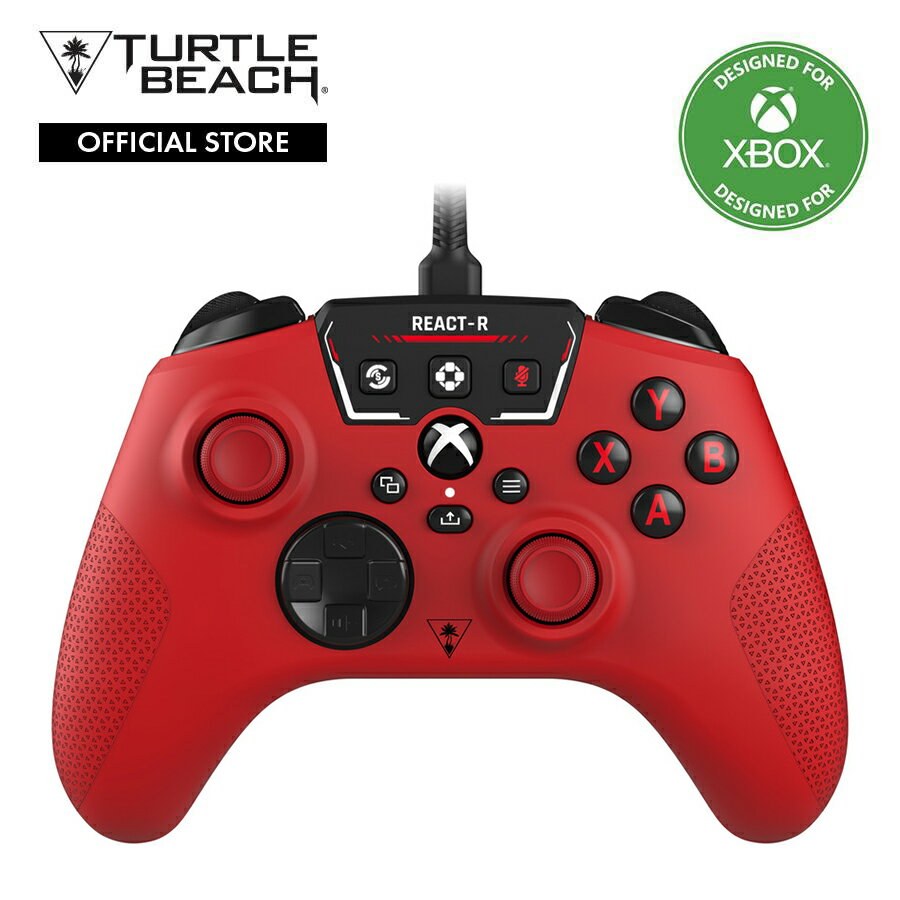 X box 18%OFF! 期間限定 TURTLE BEACH REACTタートルビーチ REACT-R ゲーミング コントローラー レッド Xboxのオフィシャルライセンス Xbox Series X|S、Xbox One