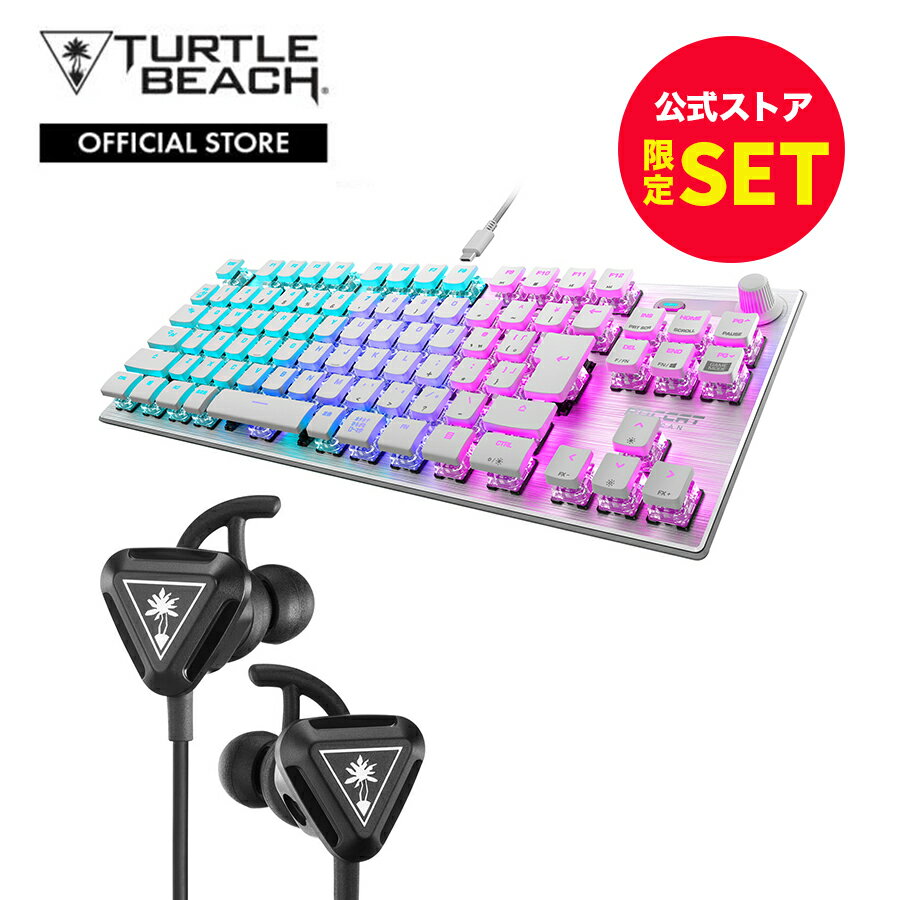 15%OFF！公式限定セット キーボード ゲーミングイヤホン VULCAN TKL JP ホワイト BATTLEBUDS ROCCAT ロキャット Turtle Beach タートルビーチ