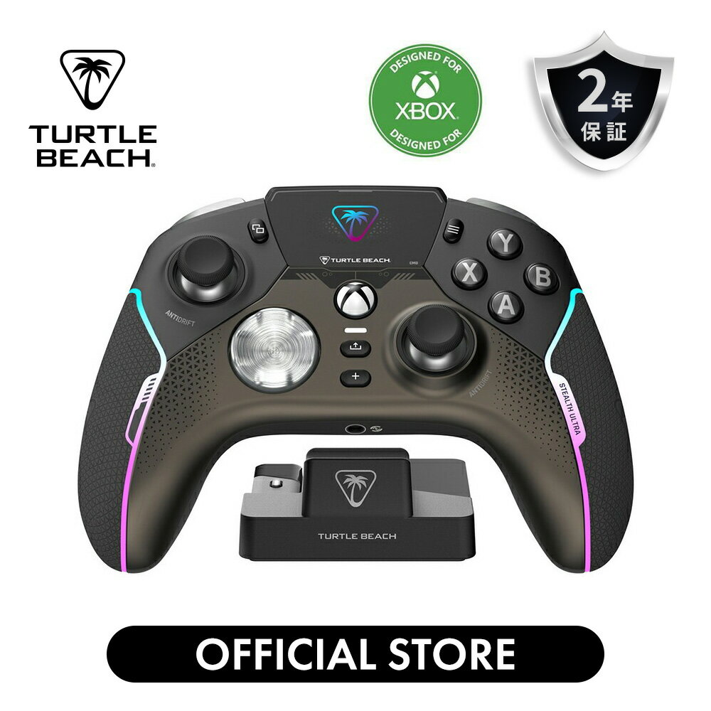 Xbox公認 Turtle Beach コントローラー Stealth Ultra ワイヤレス 無線 2.4GHz/Bluetooth Xbox/Windows PC/Android SNS通知 ディスプレイ 充電ドック RGB マイクロスイッチ ホールエフェクト アンチドリフト トリガーストップ 30時間持続 TBS071005