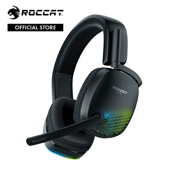 20%OFF!【外箱にキズあり アウトレット】ROCCAT ロキャット Syn Pro Air ワイヤレス 3D Audio RGB ゲーミングヘッドセット 無線 ドイツデザイン PC PS5 Switch 国内正規品 ROC-14-150-01 ブラック 1