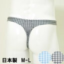 ギンガム チェック メンズ Tバック 男性用 下着 パンツ ローライズ セクシー エロ プリント ジム 可愛い タンガ もっこり ローライズ キュート トレンド フルバック 格子柄 Tバック 男性下着 メンズ 日本製 m/l Crane クレイン(4)