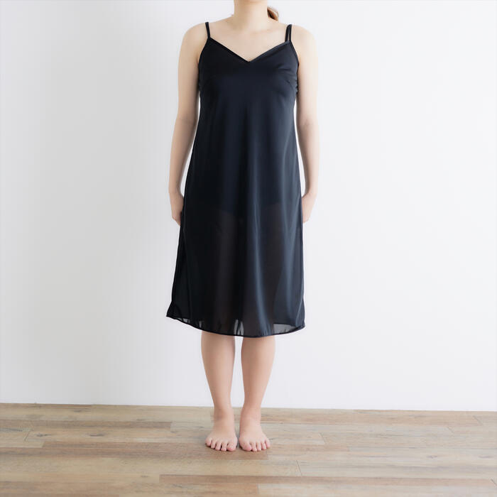 ペチコート ワンピース スリップ 100cm丈 2枚組 大きいサイズ 日本製 ロングスリッ...