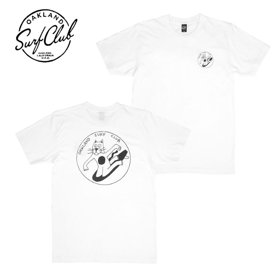  OAKLAND SURF CLUB (オークランドサーフクラブ) / 半袖 Tシャツ / TY TEE - WHITE / MADE IN THE U.S.A. / メンズアメカジ　サーフブランド カリフォルニア california 