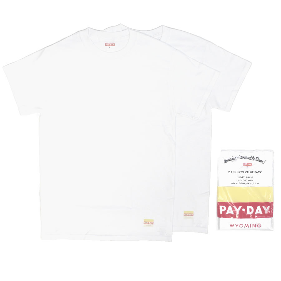 PAY DAY(ペイデイ)/ 半袖Tシャツ 2枚入り パックTEE / 2T-SHIRTS BALUE PACK / PDH-017 / メンズ 無地 白 ホワイト セット 【t79】