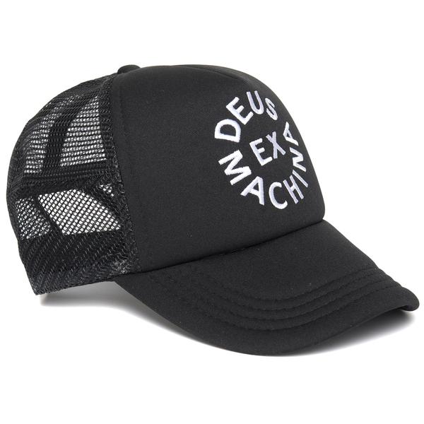 正規品 無料ラッピング可 DEUS EX MACHINA ( デウス エクス マキナ ) メッシュキャップキャップ / CIRCLE LOGO TRUCKER - BLACK / DMA57994 / メンズ レディース ユニセックス ブラック ホワイト スナップバック ADDRESS アドレス デウス エク