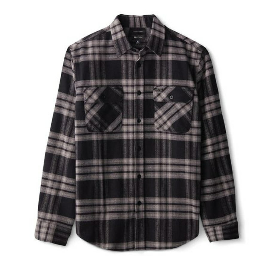 BRIXTON ( ブリクストン ) / 長袖 フランネルシャツ / BOWERY L/S CROSSOVER FLANNEL - BLACK x CHARCOL / 01194-BKCHR / メンズ チェックシャツ スケートボード スケボー アパレル サーフ ブランド カリフォルニア　アメカジ 【t79】