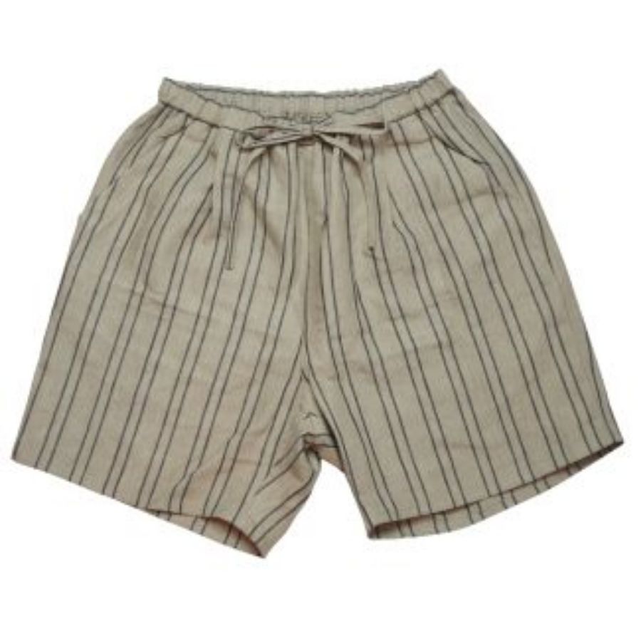 楽天タータスストアー大阪WAX（ワックス） / THE HARD MAN（ザハードマン） / イージーショーツ リネン素材 / LINEN STRIPE WIDE EASY SHORTS - KHAKI / WX-0142 / メンズ THM 【t79】