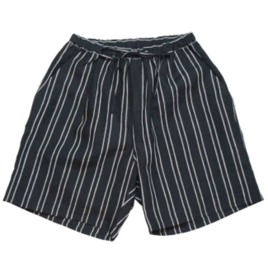 楽天タータスストアー大阪WAX（ワックス） / THE HARD MAN（ザハードマン） / イージーショーツ リネン素材 / LINEN STRIPE WIDE EASY SHORTS - BLACK / WX-0142 / メンズ THM 【t79】