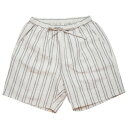 WAX(ワックス) / THE HARD MAN(ザハードマン) / イージーショーツ リネン素材 / LINEN STRIPE WIDE EASY SHORTS - NATURAL / WX-0142 / メンズ THM 【t79】