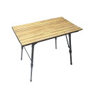 国内正規品 POLeR OUTDOOR STUFF (ポーラーアウトドアスタッフ) / ロール式収納 アウトドアテーブル / AJUSTABLE ROLLTOP ALUMINUM TABLE - WOOD PRINT / アルミニウム ウッド キャンプ用テーブル BBQ